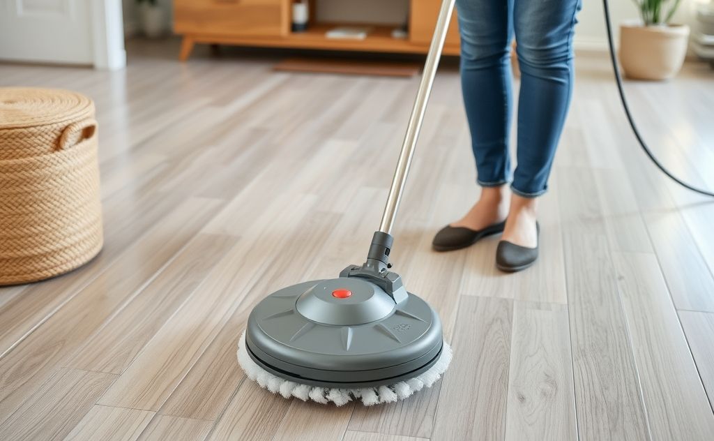 Effortless home cleaning with floor scrubber