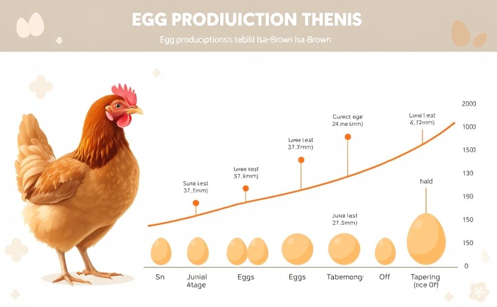 Egg production trends in Isa Brown lifespan