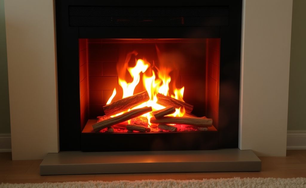 Electric fireplace emitting burning plastic odor