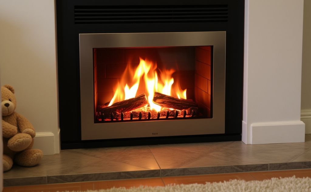 Electric fireplace heating mechanism in action