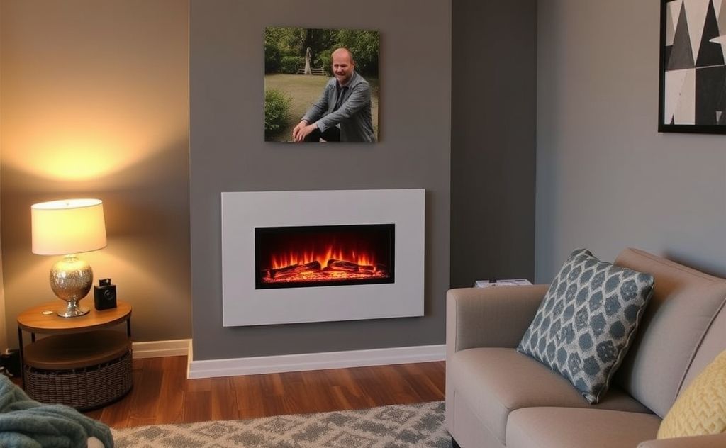 Electric fireplace offers warmth and comfort