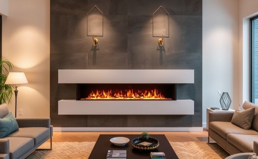 Electric fireplace wall design ideas and costs