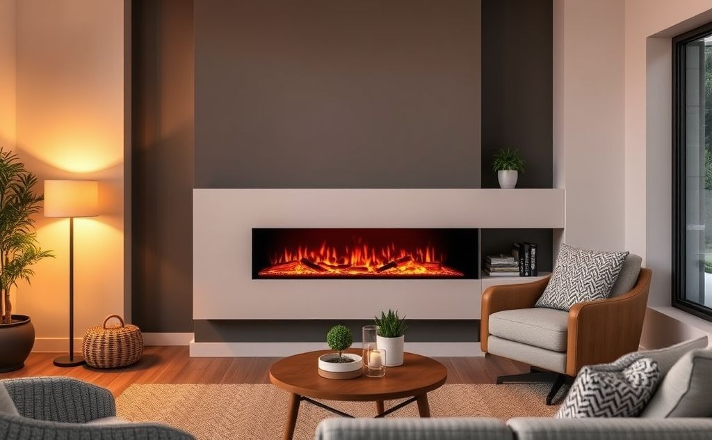 Electric fireplace warmth and comfort indoors