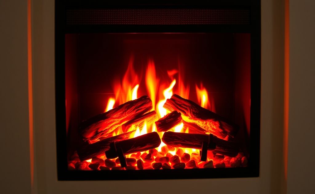 Electric fireplaces with glowing embers and warmth