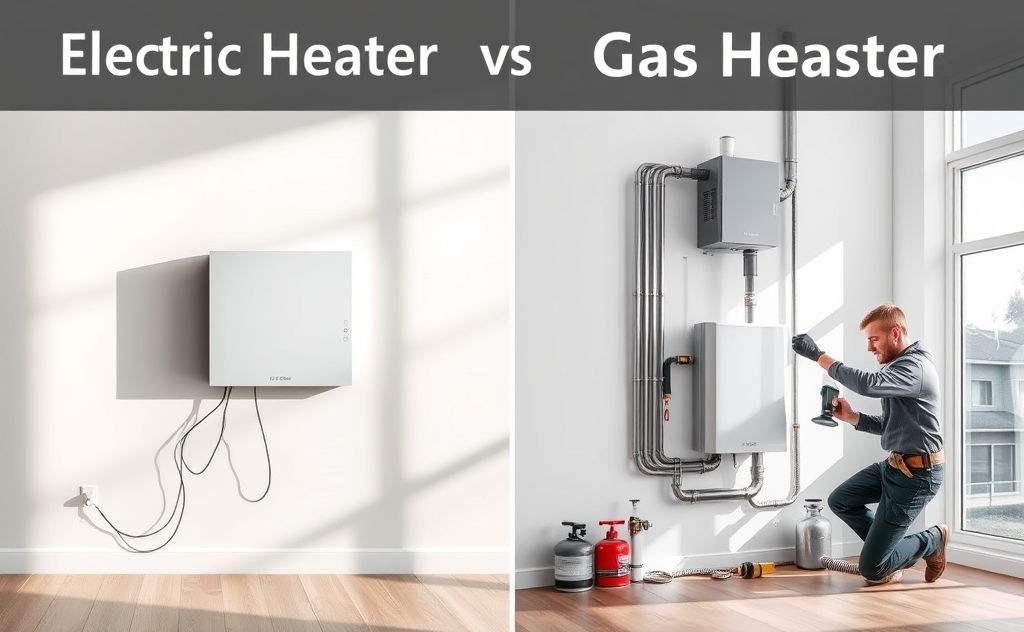 Electric heater installation versus gas heater installation