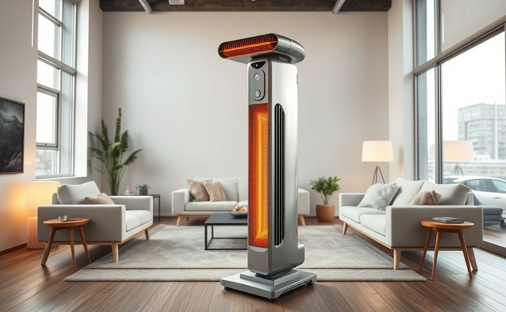 Electric vintage heater in modern interior design