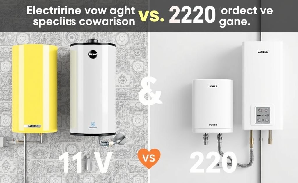 Electric water heater comparison: 110V vs 220V efficiency and benefits.