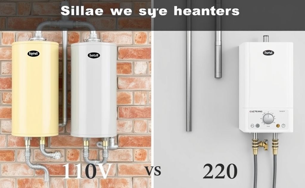 Electric water heaters: 110V vs 220V systems comparison.