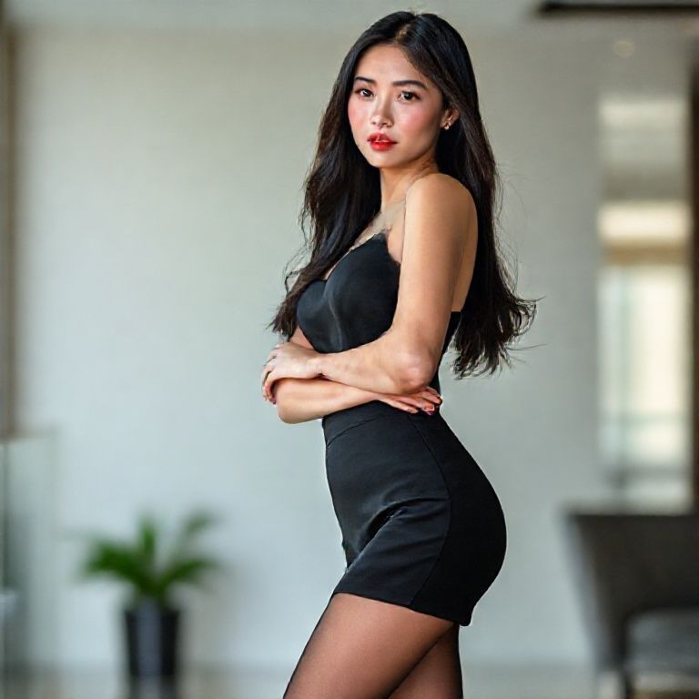 Sexy beauty in black stockings