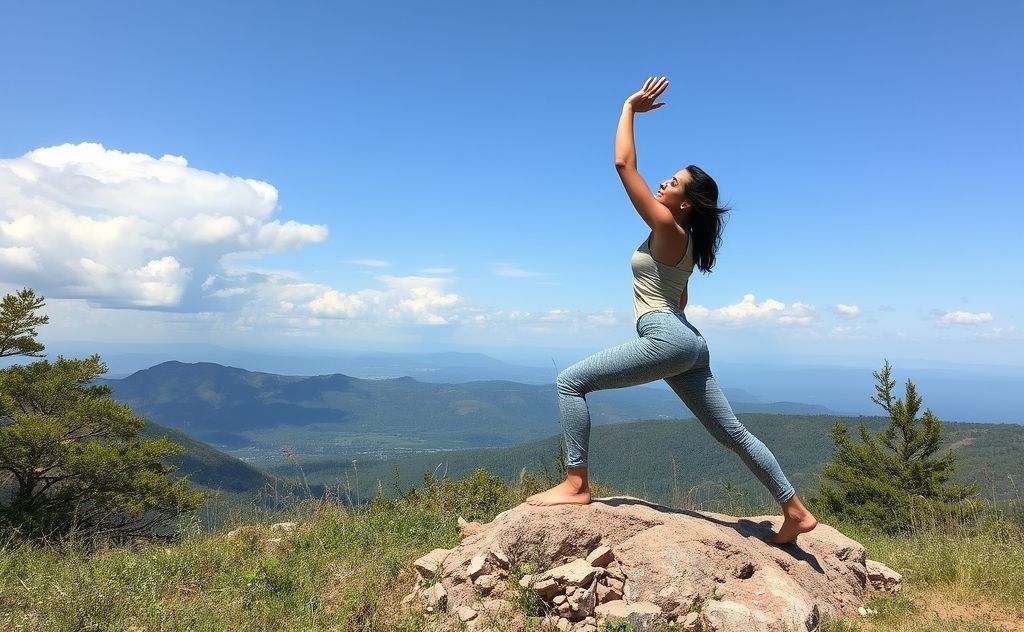 Empower through strong warrior poses in nature