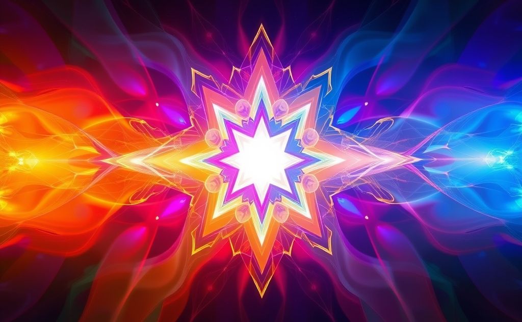 Energy alignment concept with vibrant colors and shapes