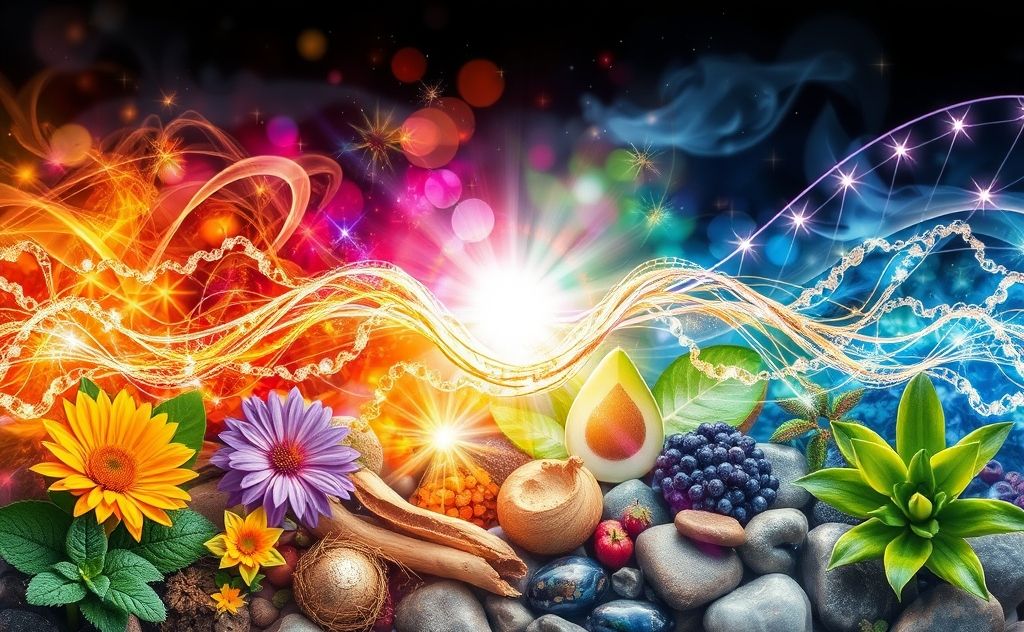 Energy flow represented through vibrant natural elements