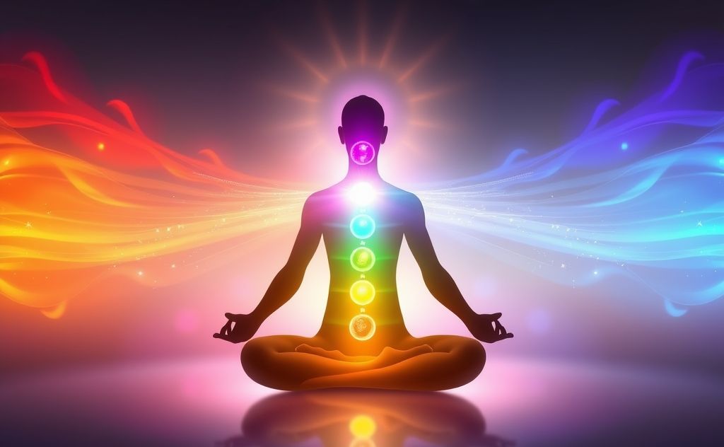 Energy flowing through vibrant chakras in harmony