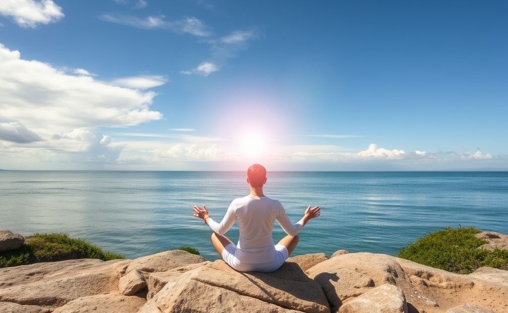Energy healing meditation promotes balance and peace