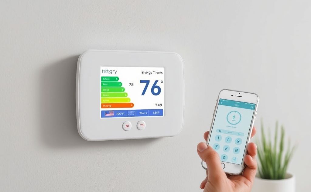 Energy savings smart thermostat remote monitoring
