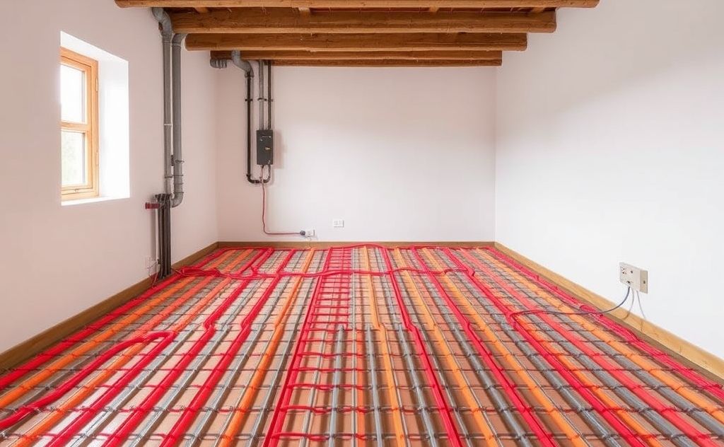 Energy use of hydronic heating under floor