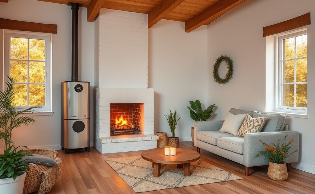 Energy-efficient home with gas heater warmth
