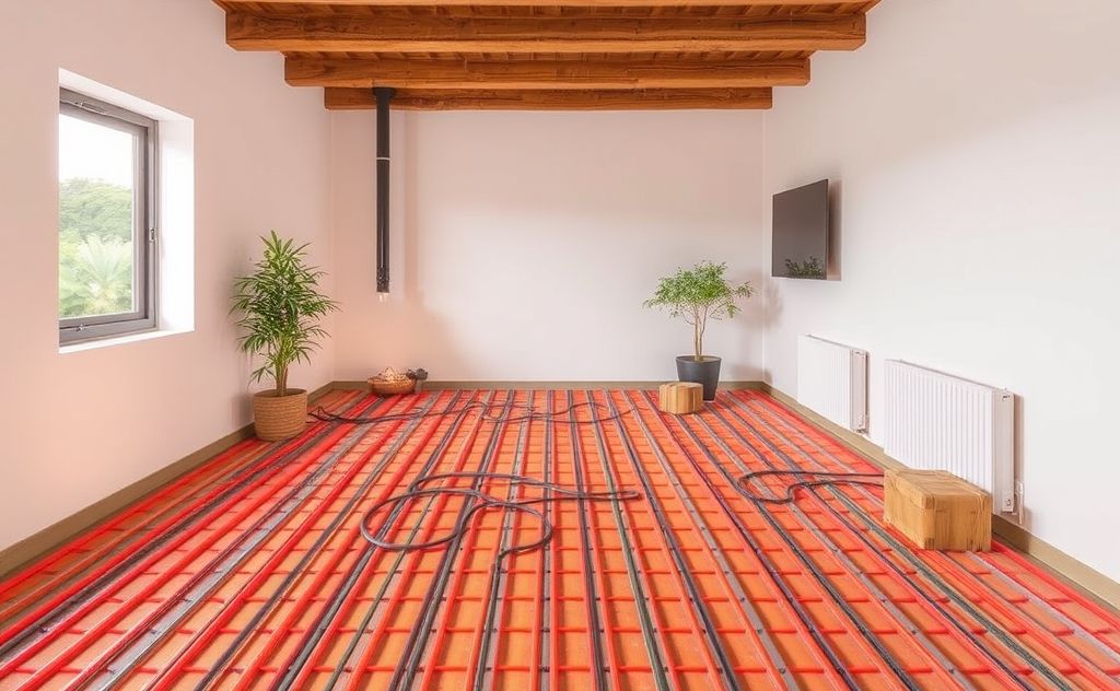 Energy-efficient hydronic heating system underfloor design