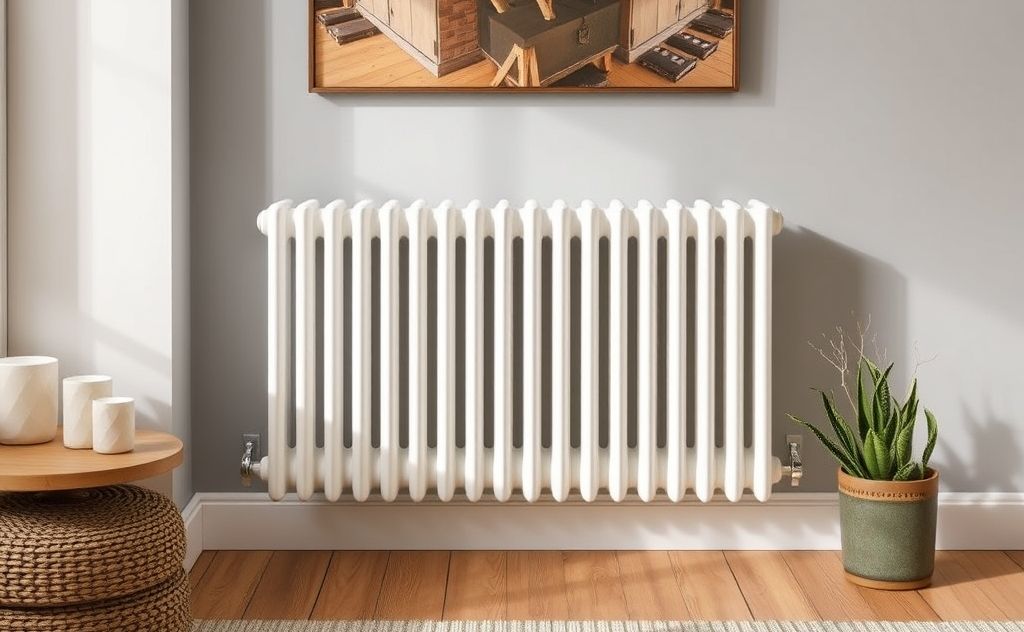 Energy-efficient hydronic radiator in a cozy setting
