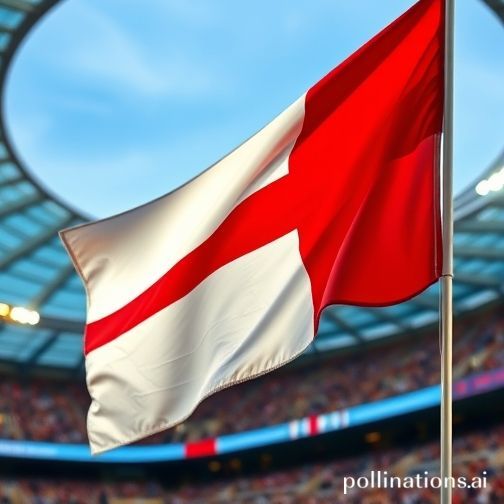 England flag waving in a packed stadium