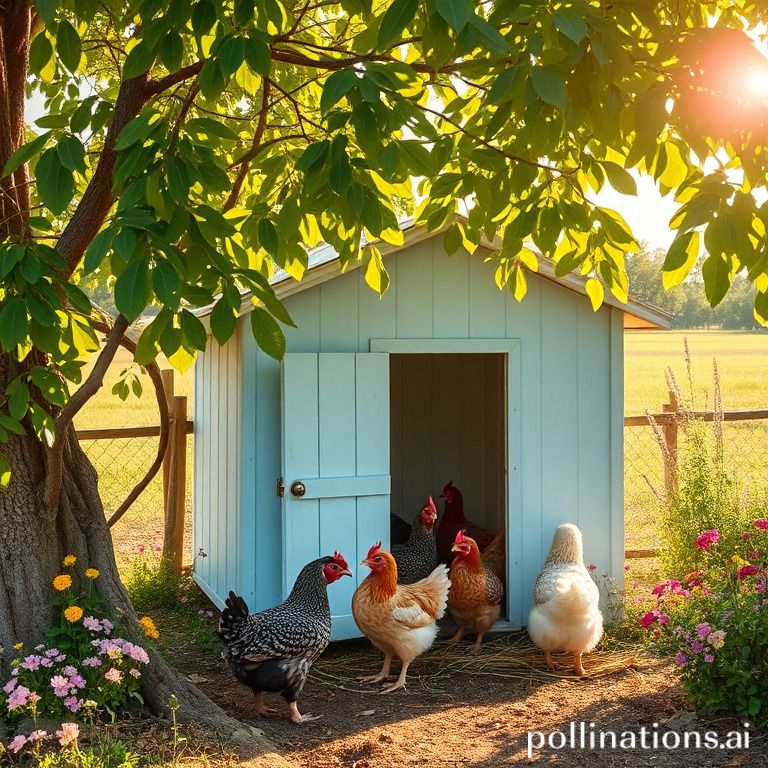 Chicken shelter: secure coop & run, ventilation & shade.