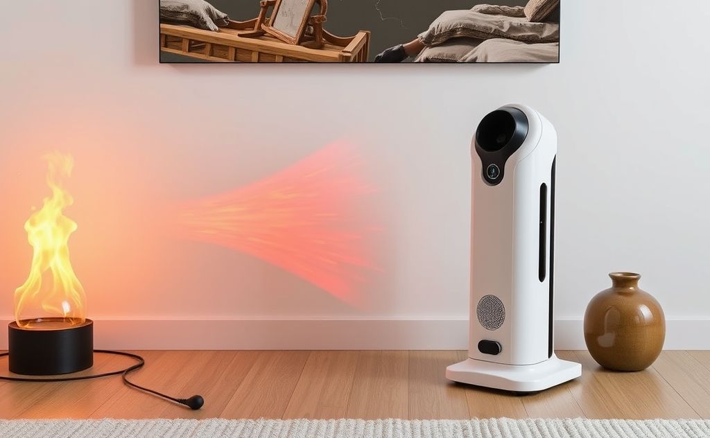 Ergonomic modern heater with sleek design elements