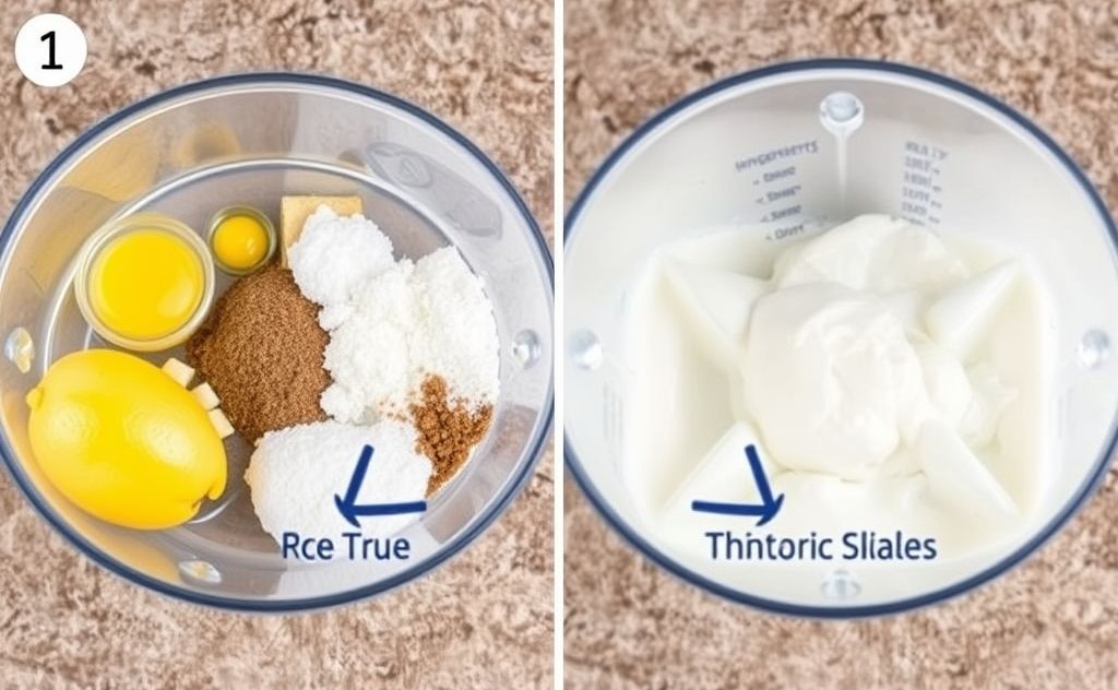 Essential ingredients for ice cream in blender