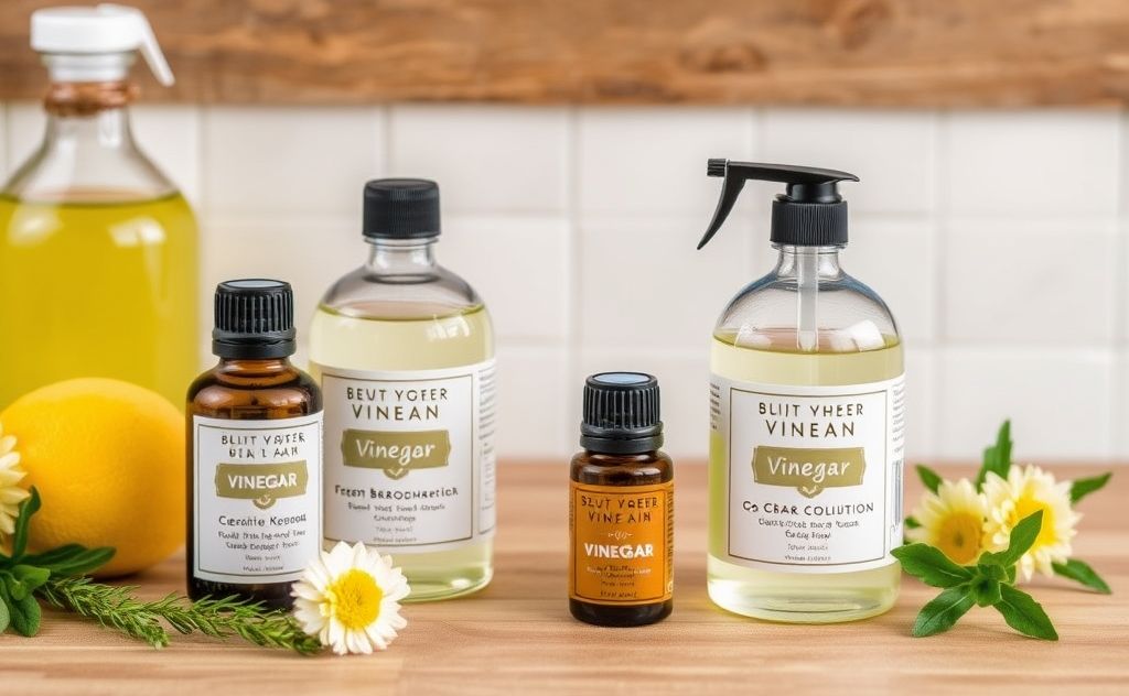Essential oils enhance vinegar mop solutions.