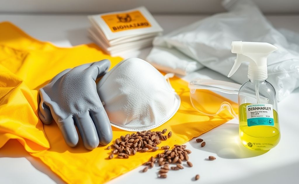 Essential safety gear for cleaning mouse droppings