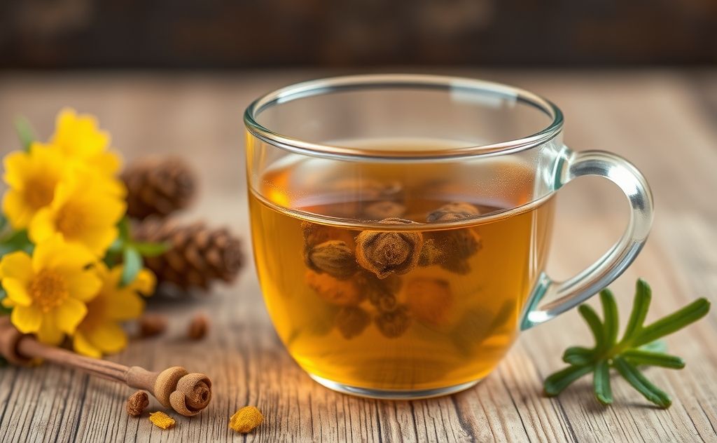 Essiac tea flavor influenced by herbs and brewing