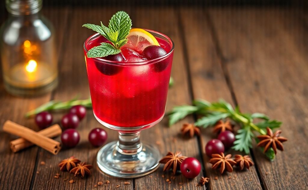 Exceptional herbs spices cranberry cocktail
