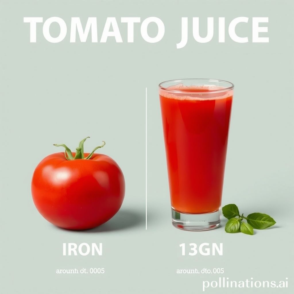 Iron Content Comparison: Tomato Juice and Other Foods