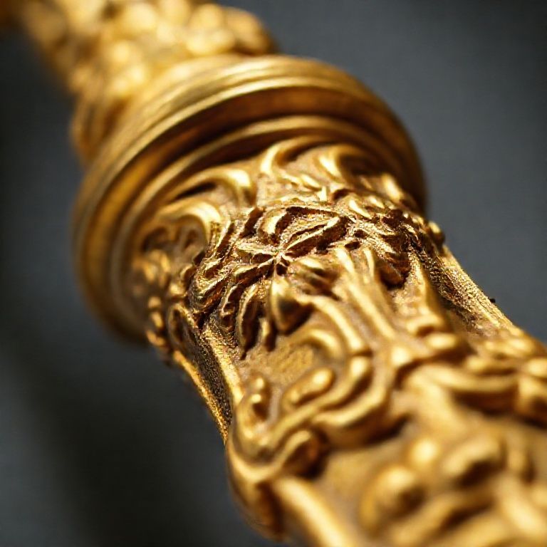 Close-up extremo da cinzelagem intrincada em um detalhe Ormolu.