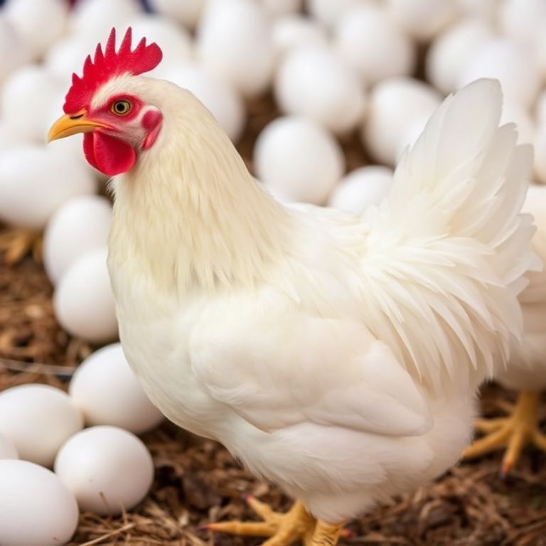 Chicken breed selection for white egg production