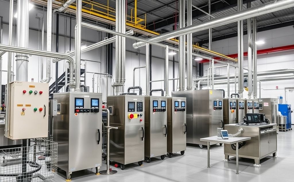 Factory with balanced temperature control systems
