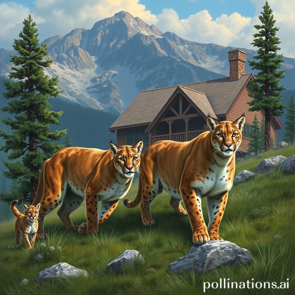 Family of mountain lions prowl around Colorado home