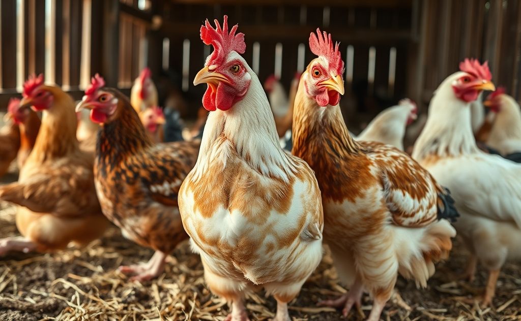 Feather loss in chickens due to pecking behavior