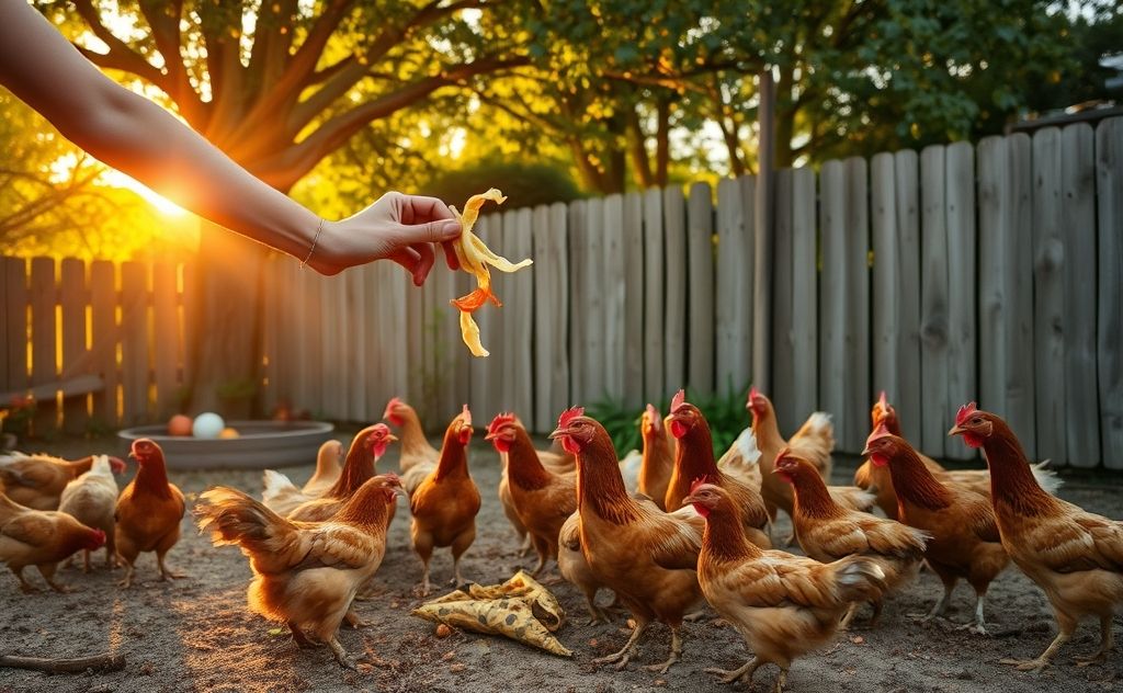Feeding chickens scraps: best times and tips