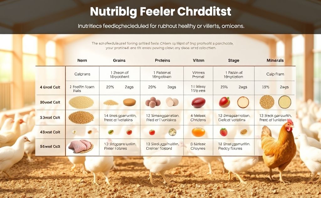 Feeding plan for healthy broiler chickens