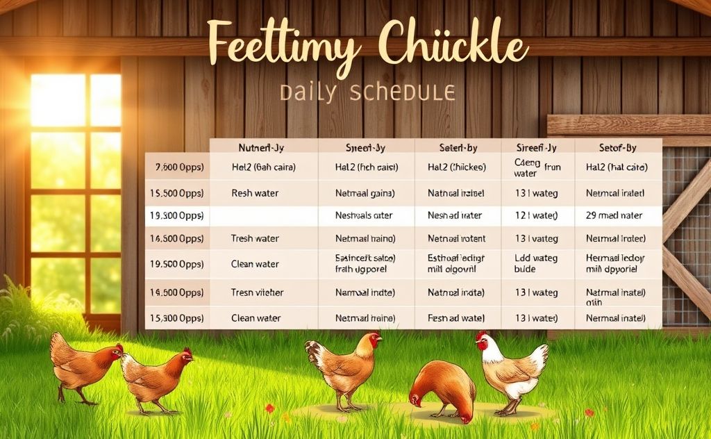 Feeding schedule for healthy chickens