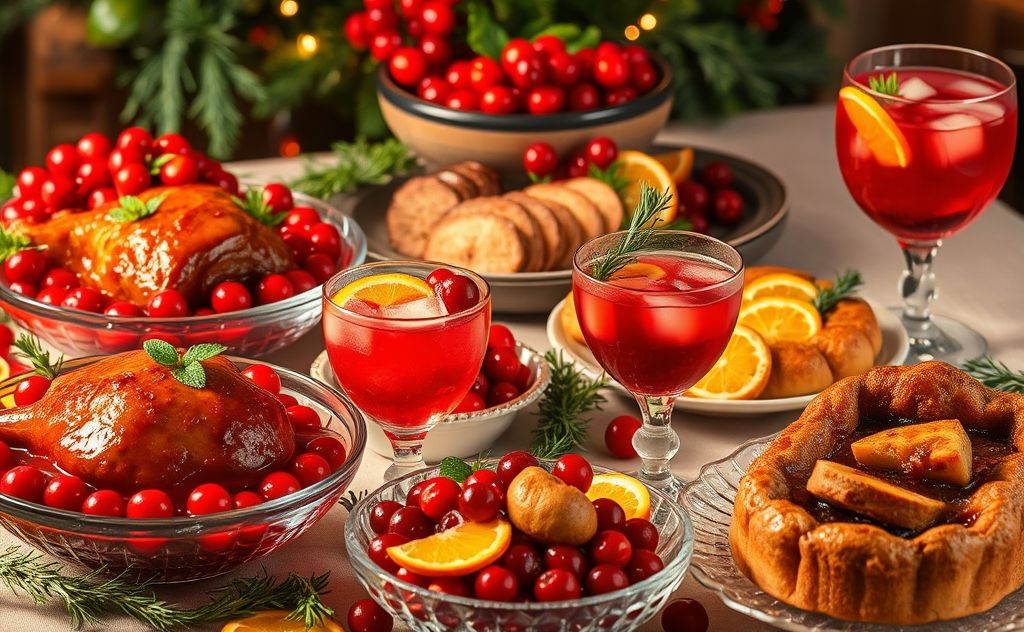 Festive dishes featuring cranberry juice delights