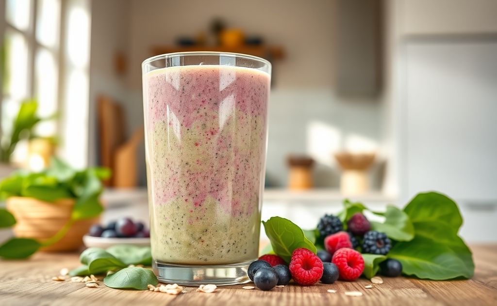 Fiber content in a healthy smoothie blend
