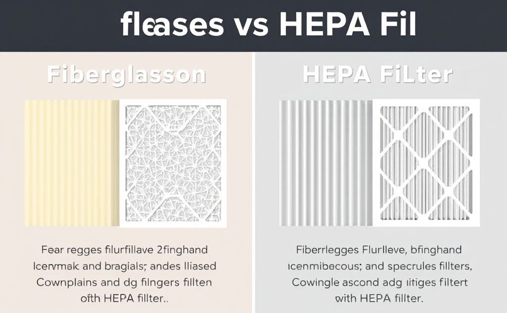 Fiberglass and HEPA filter comparison infographic