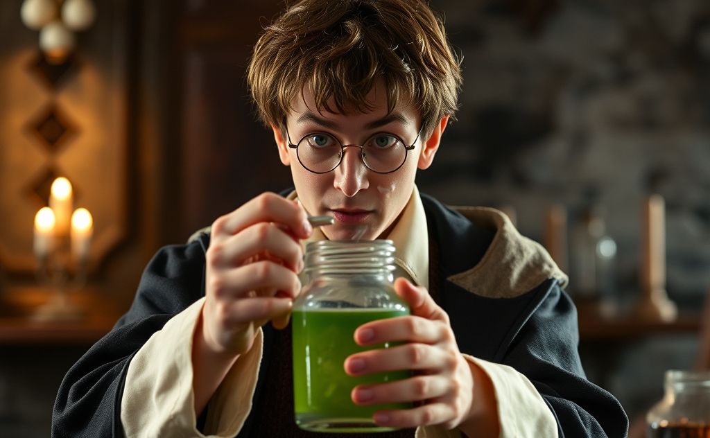 Film adaptation alters rules of storytelling. Polyjuice Potion changes voice.