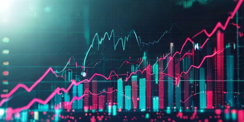 Financial market chart displaying projected growth trends and valuation metrics for leading stocks in 2026, indicating potential investment opportunities.