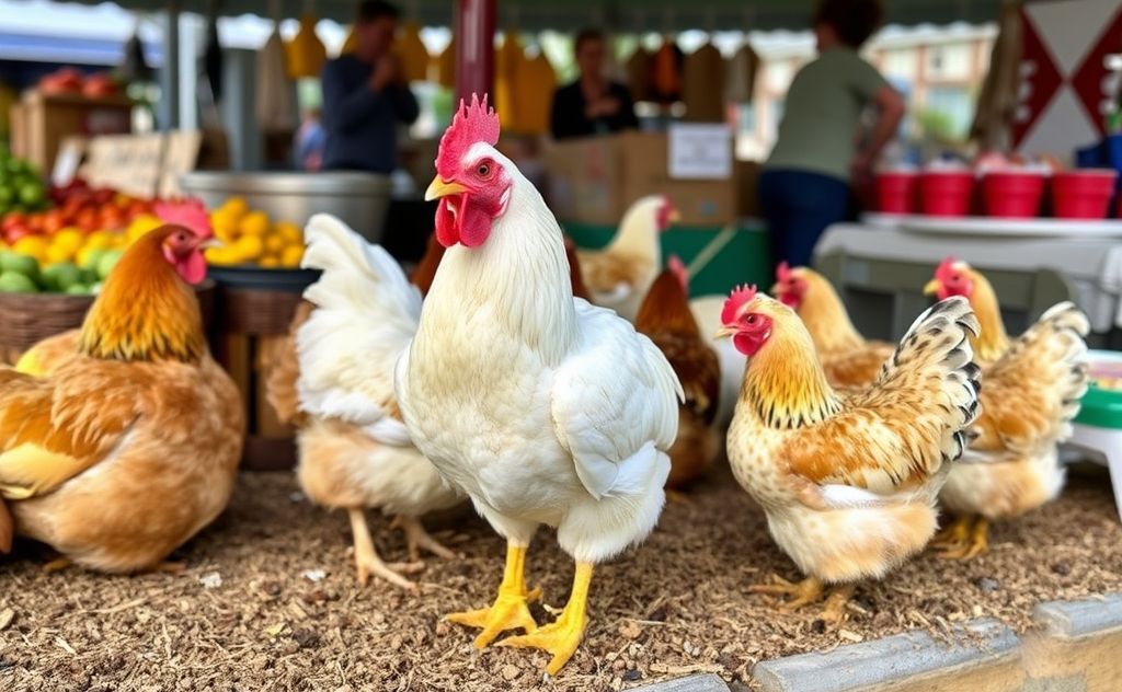 Find a farmer's market to sell your chickens