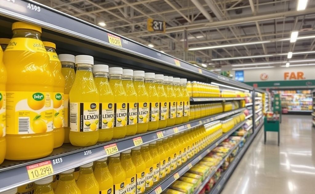 Find lemon juice aisle in Kroger grocery store