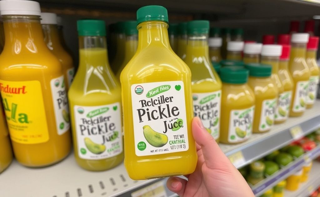 Find pickle juice in the condiment aisle