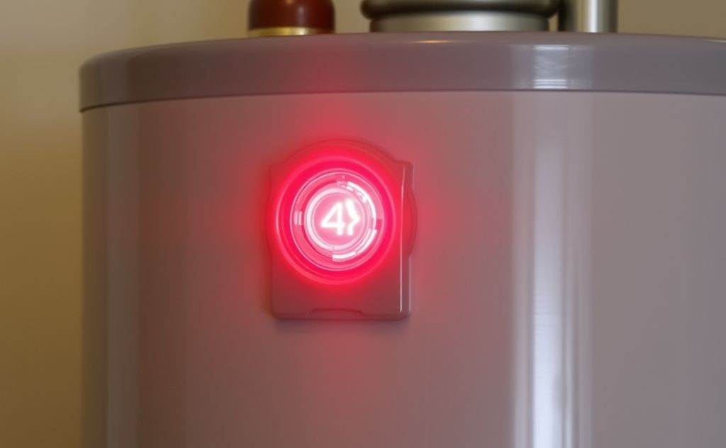 Flashing red light indicates water heater issue