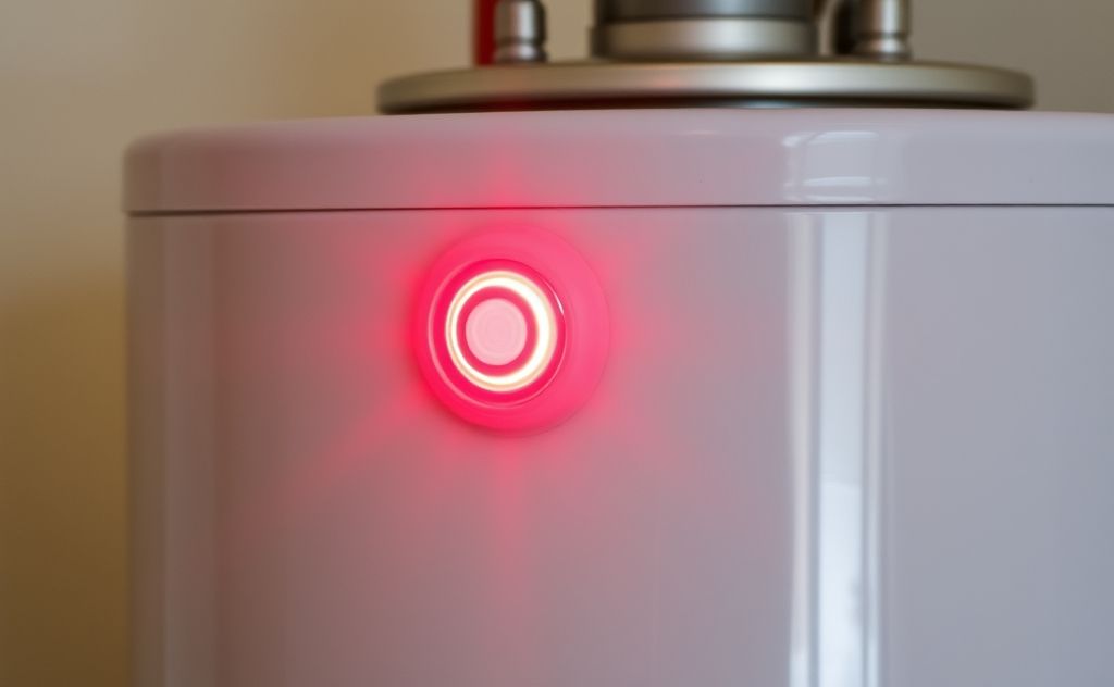Flashing red light on a gas water heater alert